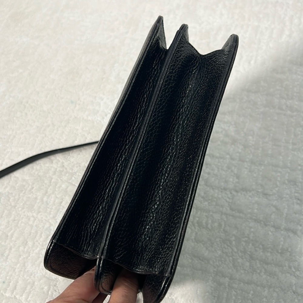 Vintage Mark Cross 1845 leather top handle crossbody bag black - Picture 10 of 16